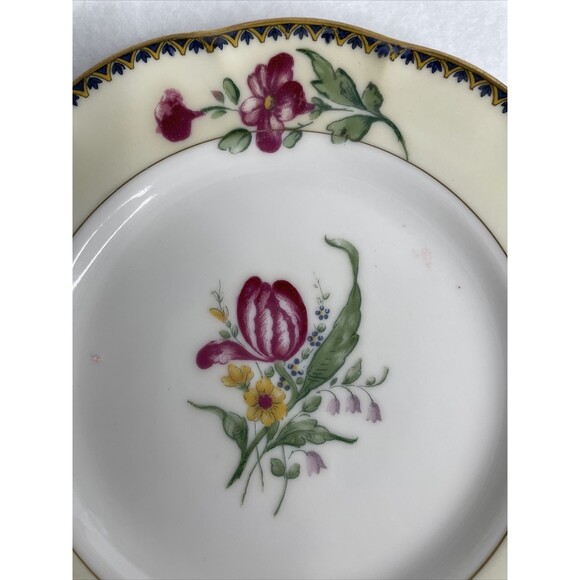 HAVILAND THEO Limoges France 6.5” Plate with Purple and Red Flowers - Picture 4 of 9